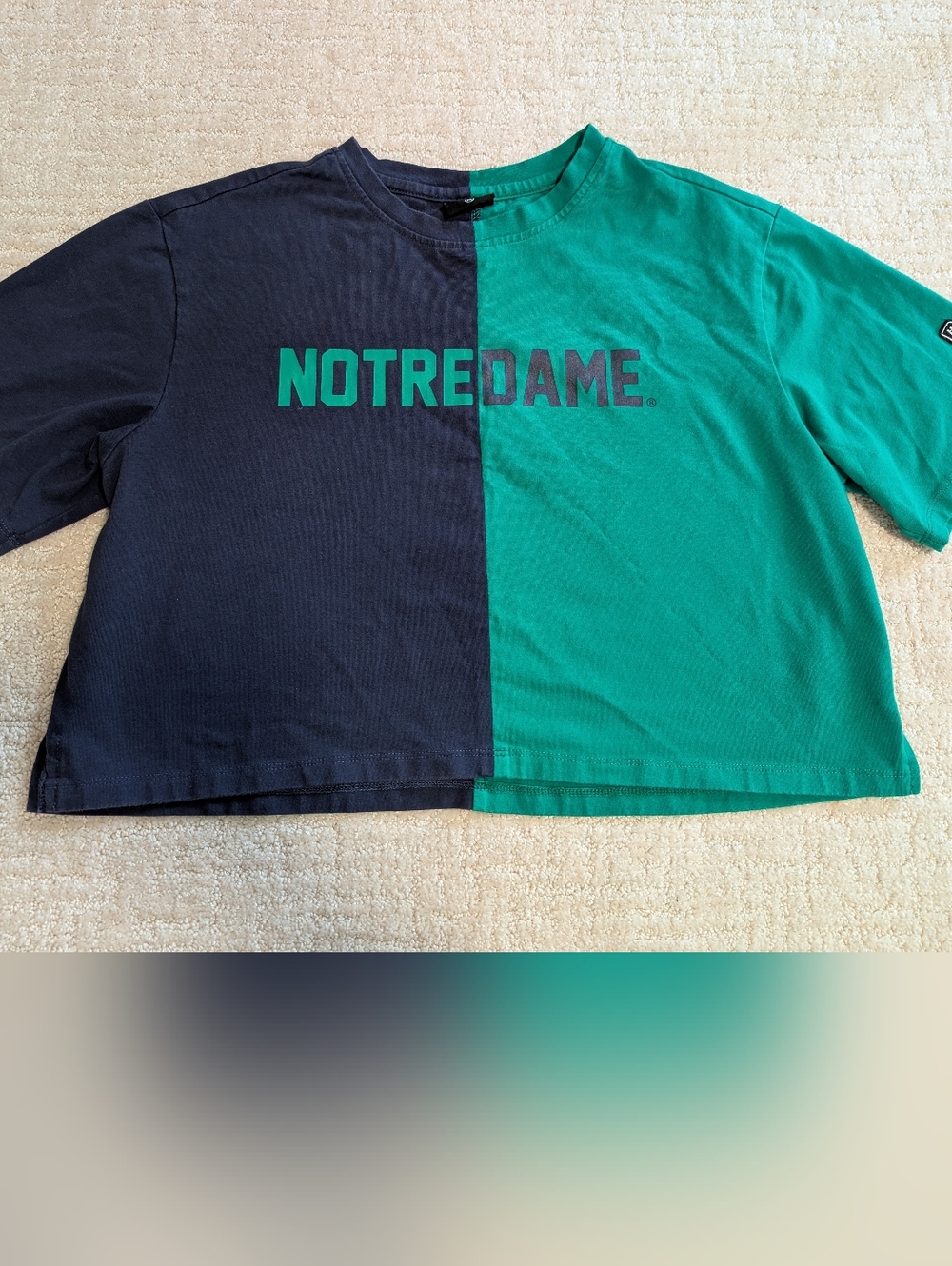 Hype & Vice Notre Dame Cropped Tee